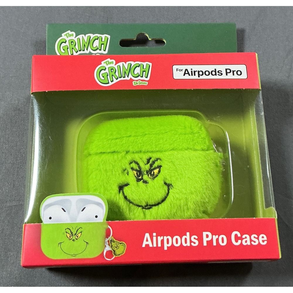 Dr. Seuss The Grinch Airpods Pro Case CultureFly Fuzzy Green Plush Cover NIB